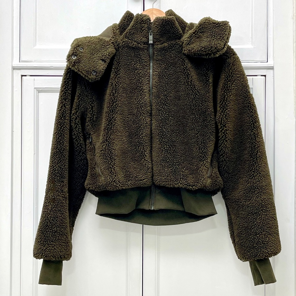 ALO Yoga Dark Green Teddy Jacket